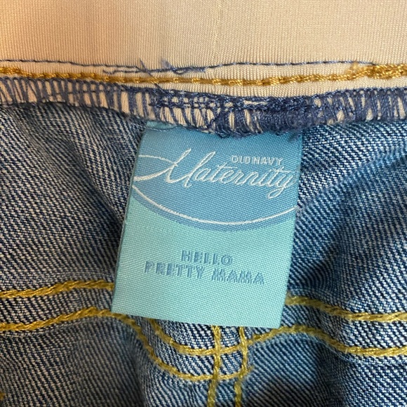 Old navy maternity hello pretty mama denim jean shorts blue 8 - Picture 3 of 4